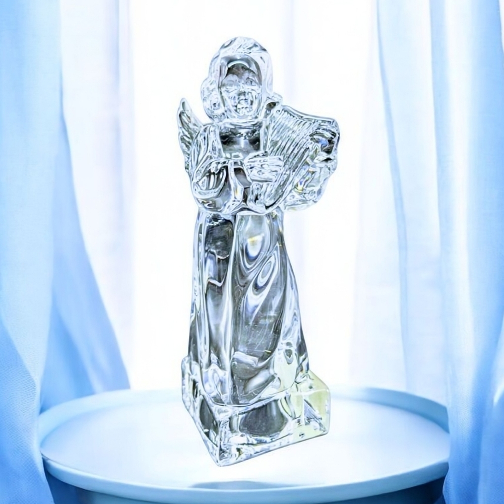 Mikasa Crystal Angel Figurine - Musical Angel Holding Harp